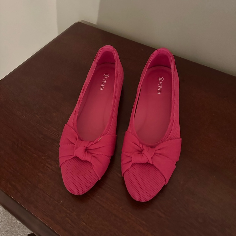 VIVAIA Pink Bow Flats